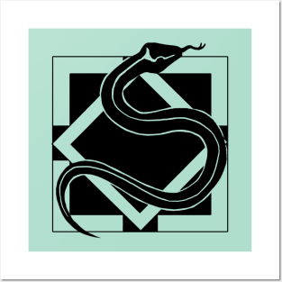 Serpent - Original Logo Banner Sigil - Dark Design for Light Backgrounds Posters and Art